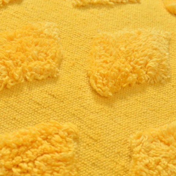 Small diamonds barfi tufted cushion cover, Yellow, 16x16 - Picture 3 of 4